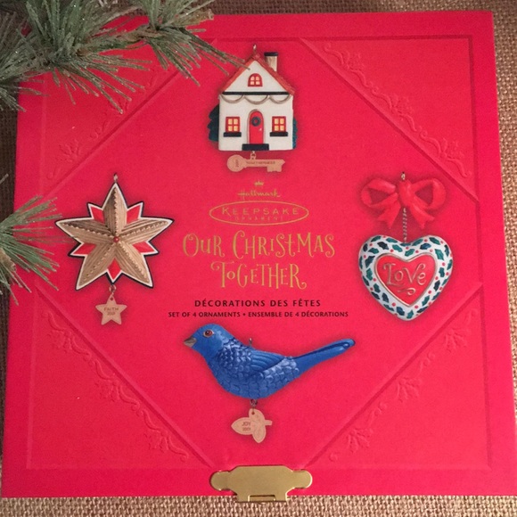 Vintage 2001 Our Christmas Together Hallmark Keepsake Ornaments Boxed Set of 4 - Picture 2 of 16